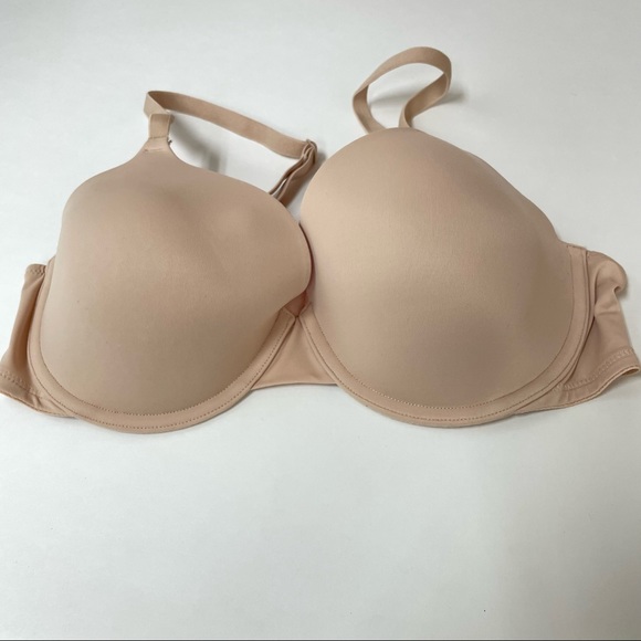 PINK Victorias Secret Bra 34D Tshirt Lightly Lined Solid Beige Underwire